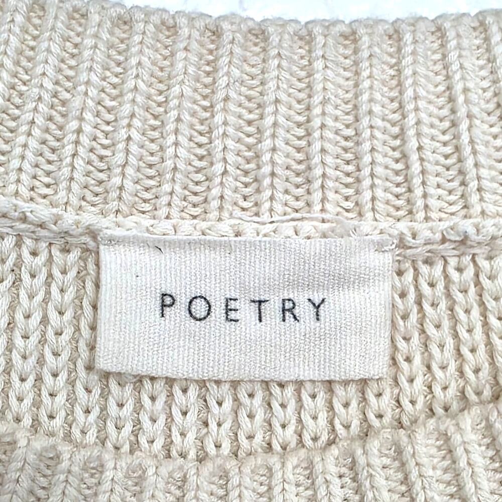 POETRY Crochet Stitch Organic Cotton Sweater Ecru 12 - Picture 4 of 10